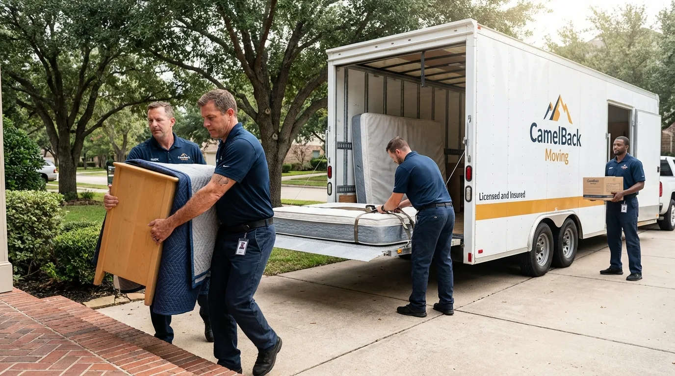 Crew loading residential truck for cross-state move from Federal Way, WA